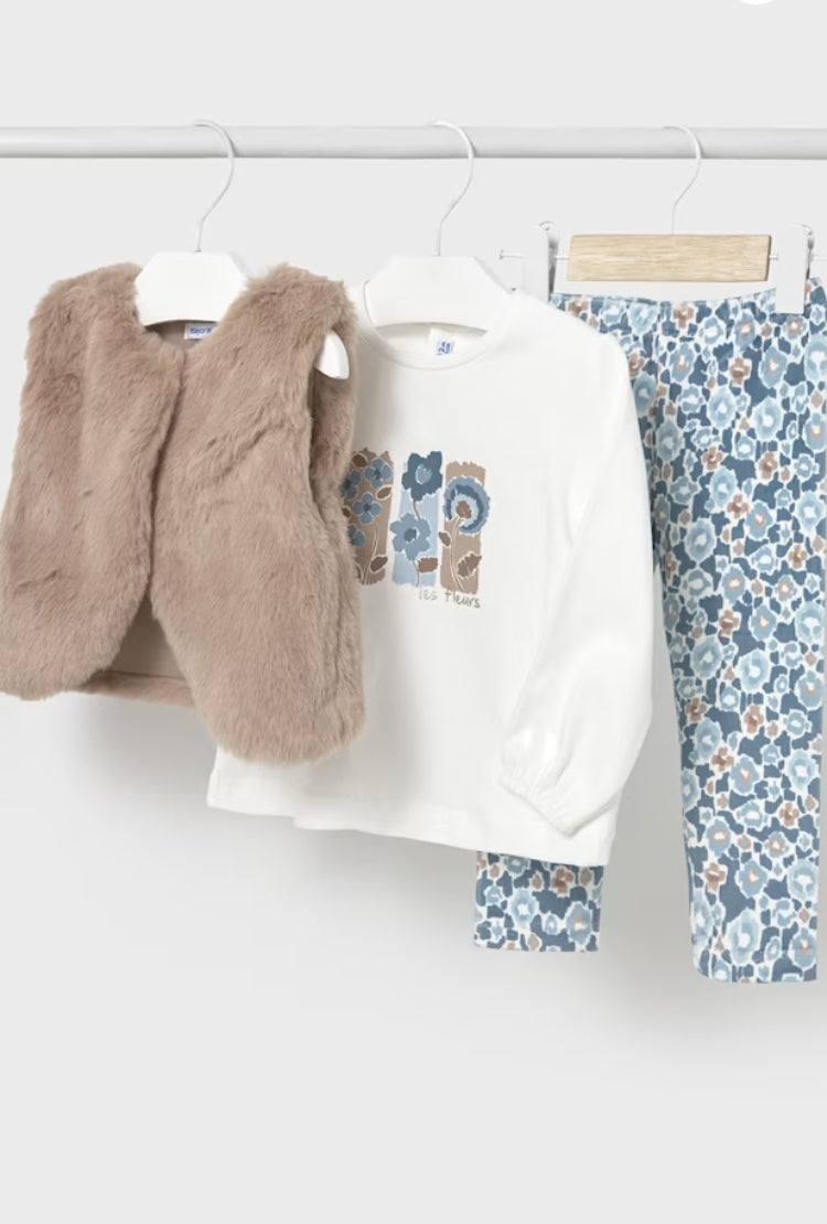Mayoral baby girl gilet top & legging set 2739