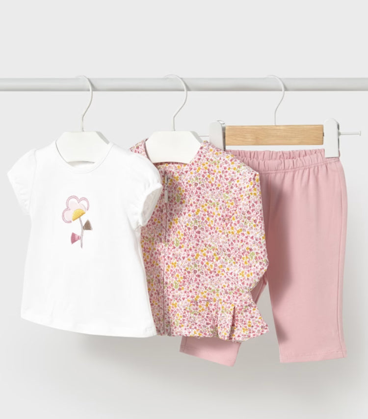 Mayoral baby girl 3 piece leggings set - 1854 colour 95
