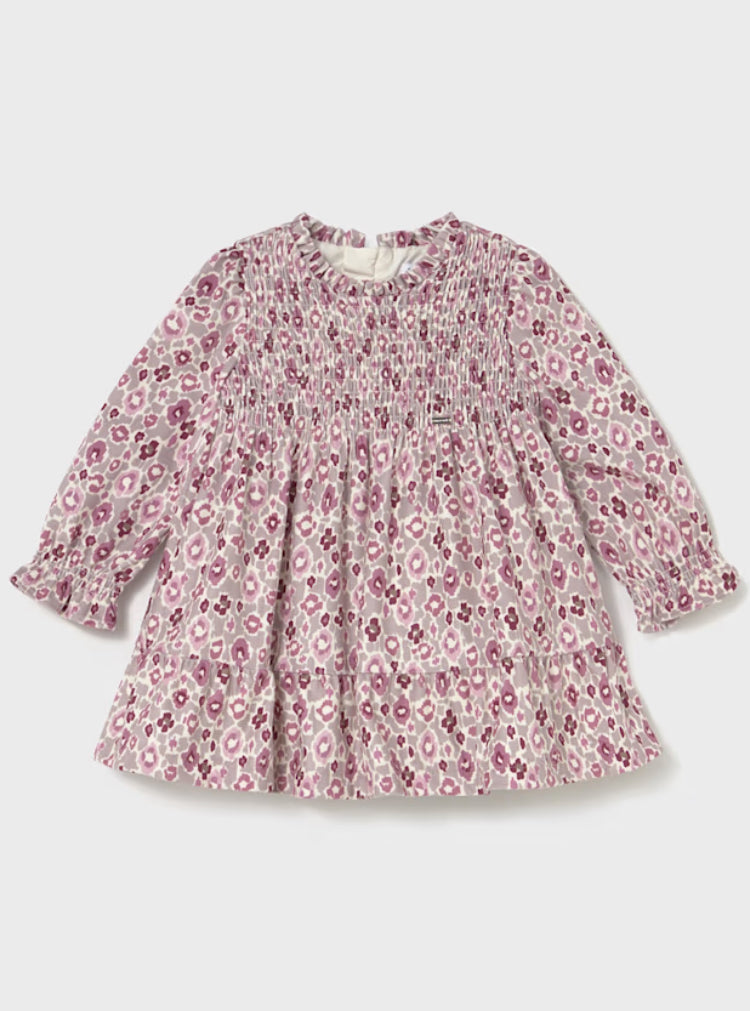 Mayoral baby girl printed velvet dress 2909
