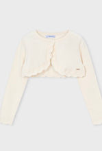 Load image into Gallery viewer, Mayoral younger girl knitted bolero cardigan 320 off white
