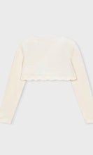 Load image into Gallery viewer, Mayoral younger girl knitted bolero cardigan 320 off white
