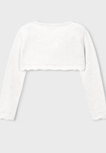 Load image into Gallery viewer, Mayoral younger girl knitted bolero cardigan 320 white
