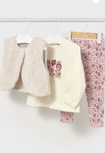Load image into Gallery viewer, Mayoral baby girl 3 piece gilet, top and leggings set 2739
