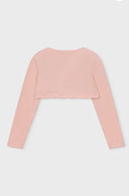 Load image into Gallery viewer, Mayoral younger girl knitted bolero cardigan 320 colour blossom
