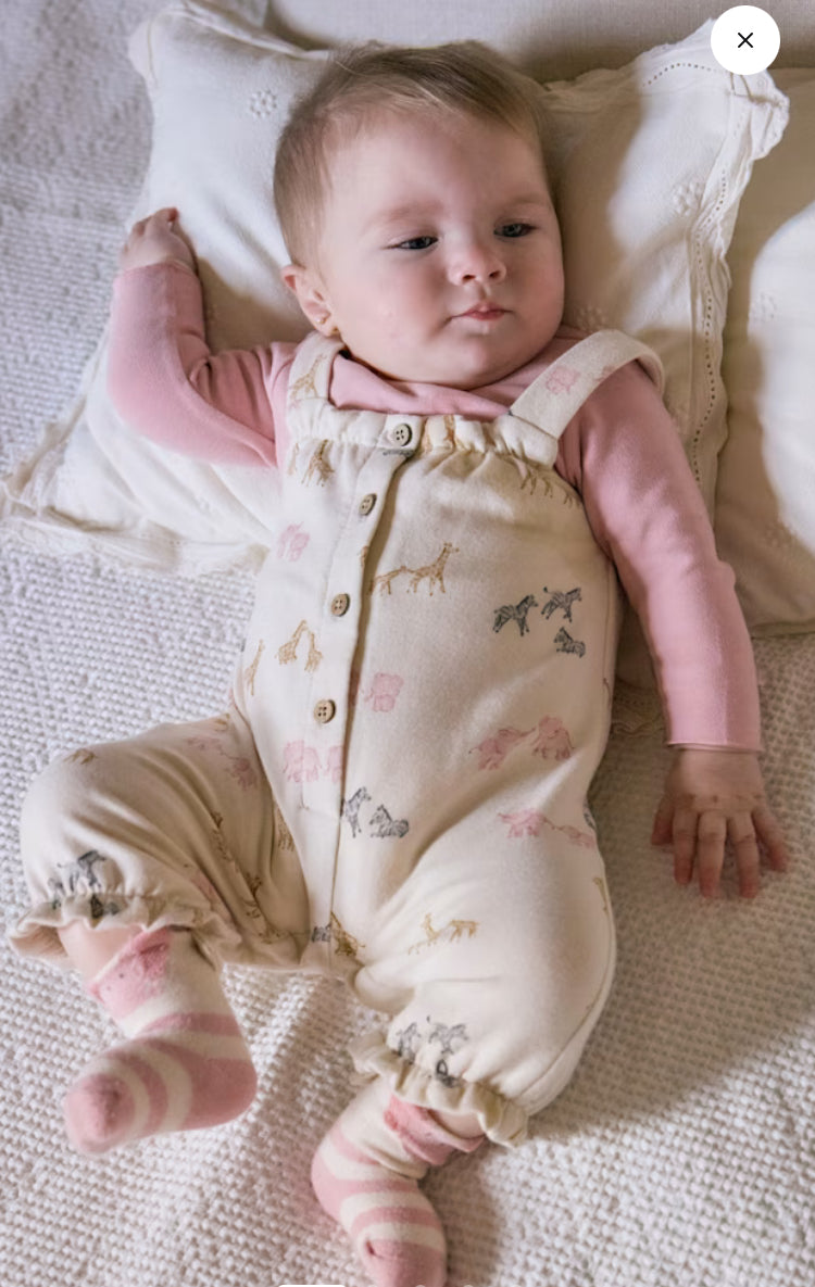 Mayoral baby girl printed dungaree set 2606