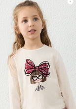 Load image into Gallery viewer, Mayoral girls bow print top 4034 colour 25 crd-rojo
