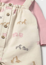 Load image into Gallery viewer, Mayoral baby girl printed dungaree set 2606

