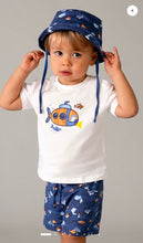 Load image into Gallery viewer, Mayoral 3 piece short, Tee and hat set 1667
