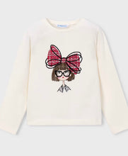 Load image into Gallery viewer, Mayoral girls bow print top 4034 colour 25 crd-rojo

