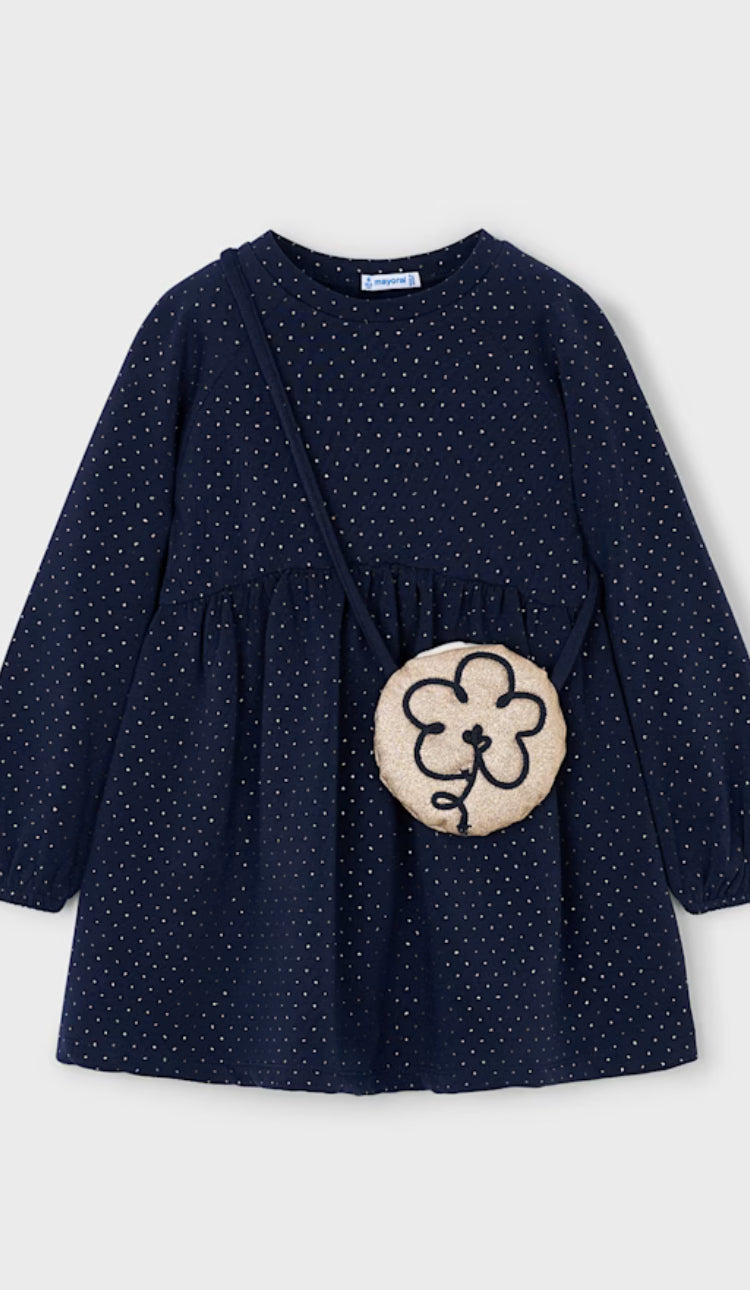 Mayoral girls dress and bag set 4926 navy