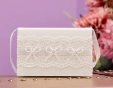 Load image into Gallery viewer, Girls white satin &amp; Lace communion bag - Fifi
