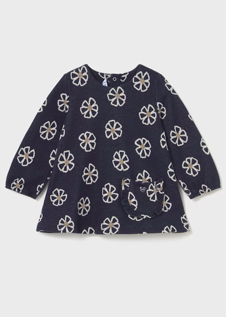 Mayoral baby girl navy patterned dress -2918