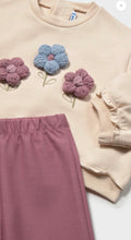 Load image into Gallery viewer, Mayoral baby girl sweatshirt and wide leg jegging trousers 2706 colour 47 Violeta
