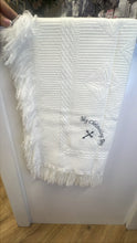 Load image into Gallery viewer, Fringed unisex Star Christening Shawl MCD
