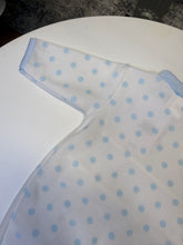 Load image into Gallery viewer, Pex polka dot teddy bear sleepsuit with blue trim
