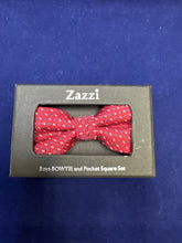 Load image into Gallery viewer, Zazzi boys bow tie and pocket square set 6073/99
