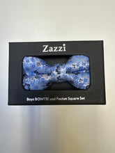 Load image into Gallery viewer, Zazzi boys bow tie and pocket square set 6077/2

